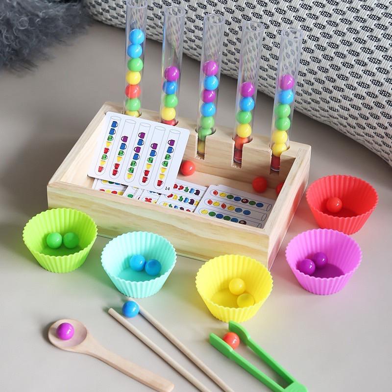顏色試管組  認識顏色對應概念 訓練孩子專注力 訓練小肌肉發展 試管顏色分類 訓練小肌肉 搖球系列桌遊 手握訓練-細節圖3