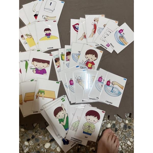 生活自理能力卡片  繁體中文75卡張卡 生活啟蒙卡 生活自理卡片 學穿褲子卡 學擦桌子卡 學解扣子卡 學洗手生活教學卡-細節圖6