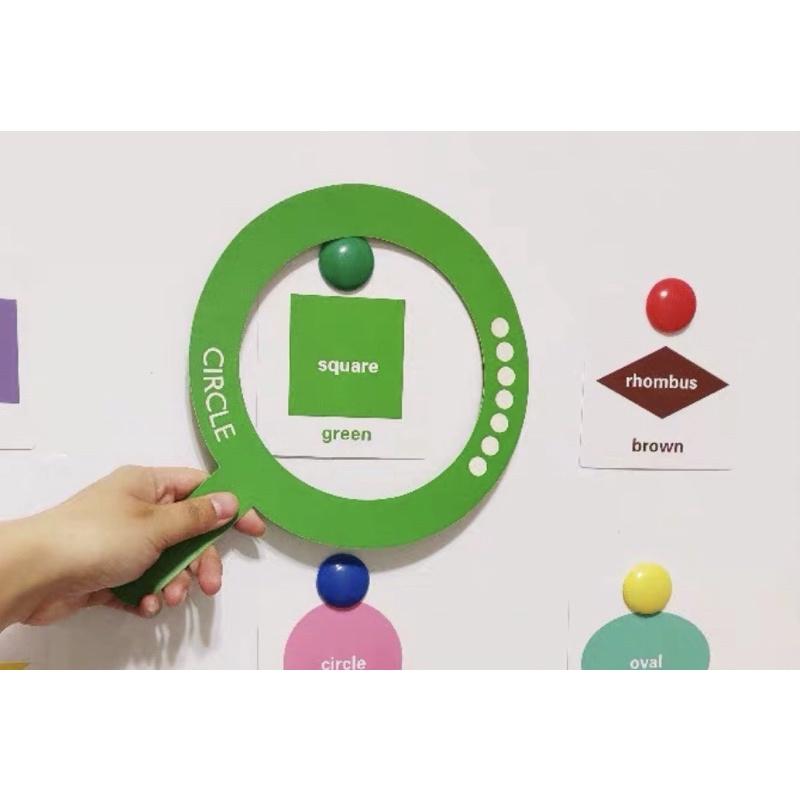 形狀認知卡課堂教具8個形狀舉牌 Shapes英语主题教學教具 形狀主題 顏色主題 形狀教學教具包含圓形-細節圖3