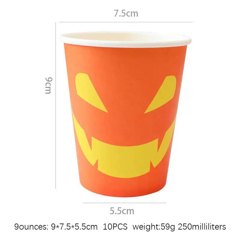 南瓜紙盤（7寸跟9寸）南瓜造型紙盤 萬聖節紙盤 南瓜紙盤 萬聖節派對必備 南瓜 派對紙盤 萬聖節活動紙盤-細節圖7