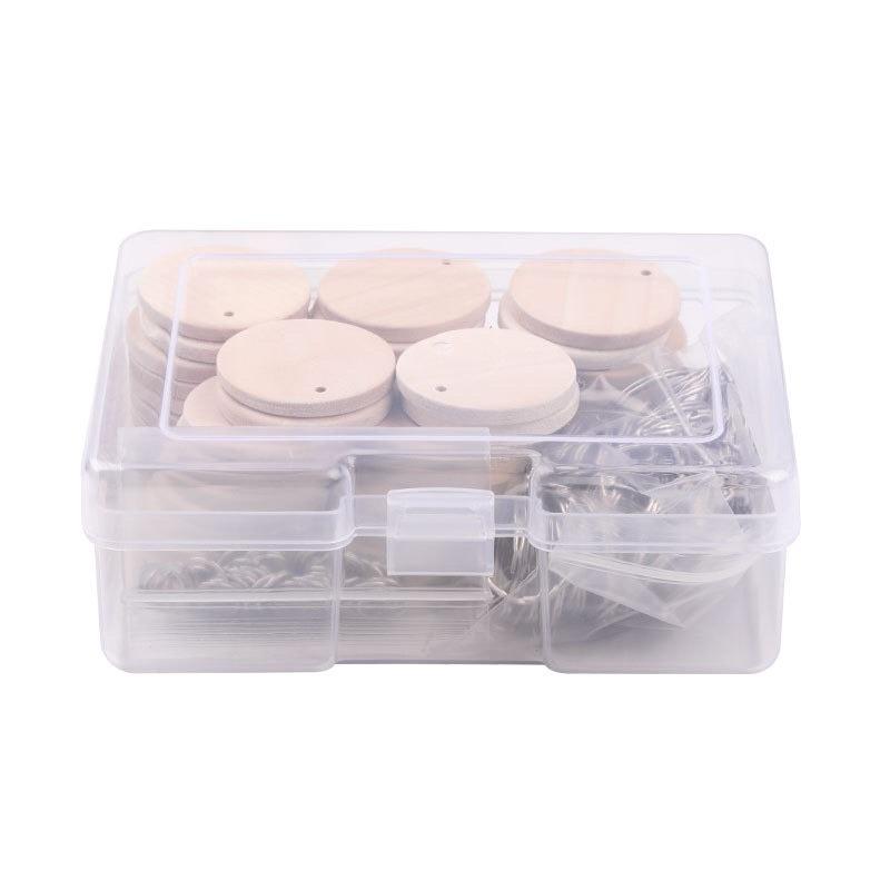 實木鑰匙圈  吊飾一盒50片實木50個金屬環  鑰匙圈 可彩繪鑰匙圈 鑰匙圈 木製鑰匙圈-細節圖6