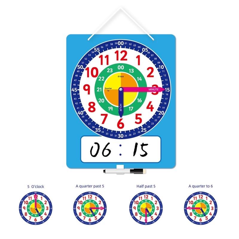 現認識時鐘 時間教學掛圖 時間教學道具 課堂佈置掛圖 教學大時鐘 教學時鐘 大時鐘-細節圖3