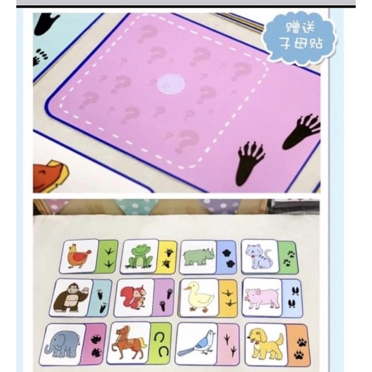 動物找腳印配對教具（一組12款）🐘腳印配對 動物腳印 動物配對 動物影子 動物腳印配對-細節圖3