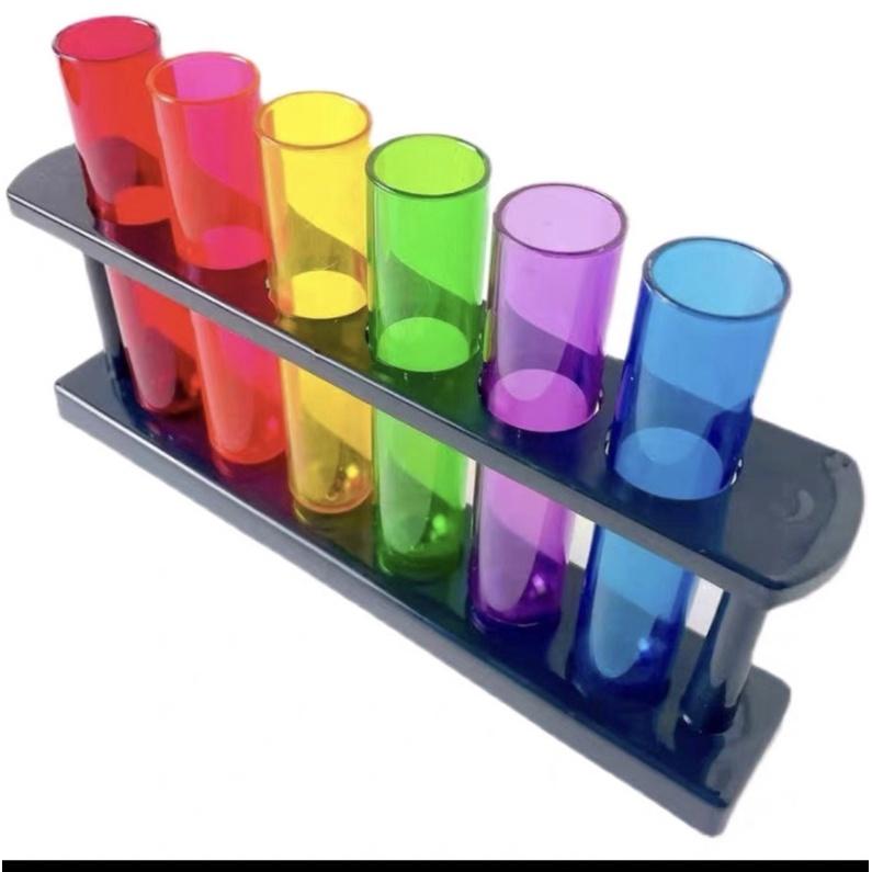 彩虹6個試管含試管家+4燒杯組 透光系列 瑞吉歐 透光教具 彩色試管 燒杯組合 實驗素材 顏色教具 彩虹 兒童實驗室-細節圖5