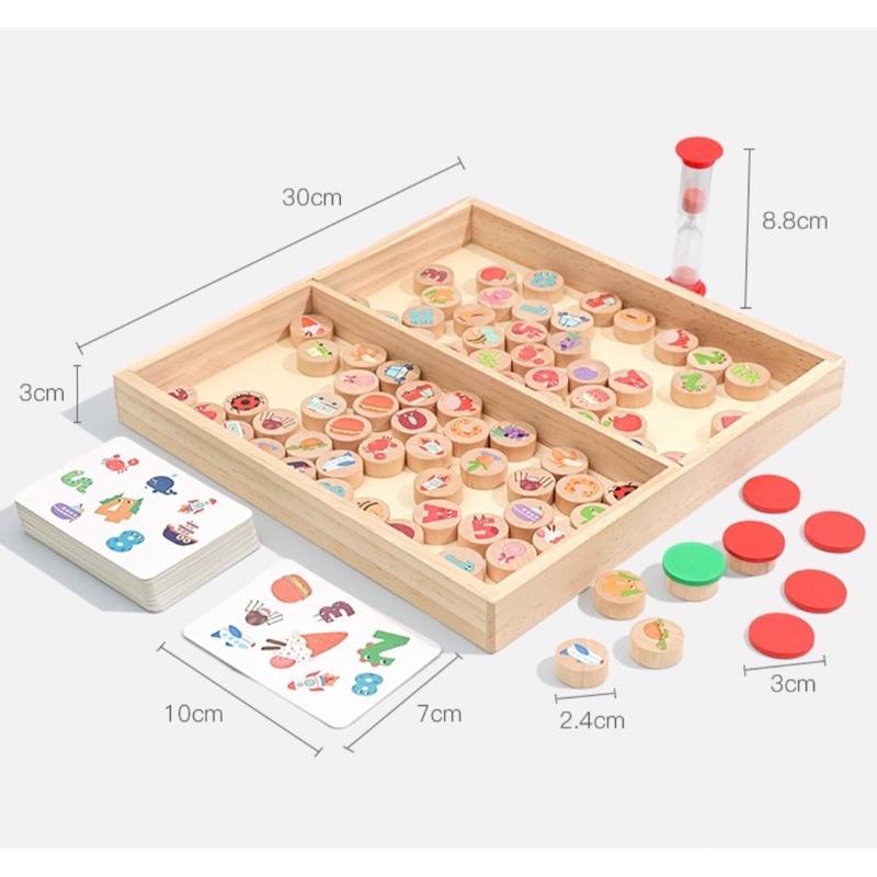 木制對對碰桌遊；木製多功能對對碰遊戲 專注力訓練配對 對對碰 兒童心臟病桌遊 對對碰桌遊 反應力桌遊 思維桌遊-細節圖4