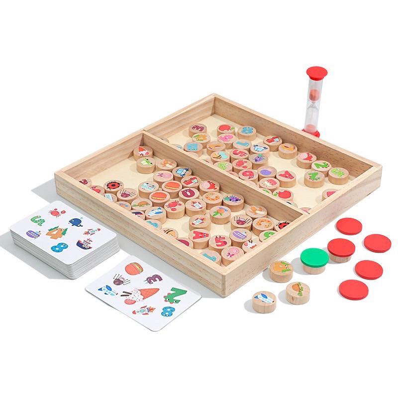 木制對對碰桌遊；木製多功能對對碰遊戲 專注力訓練配對 對對碰 兒童心臟病桌遊 對對碰桌遊 反應力桌遊 思維桌遊-細節圖6