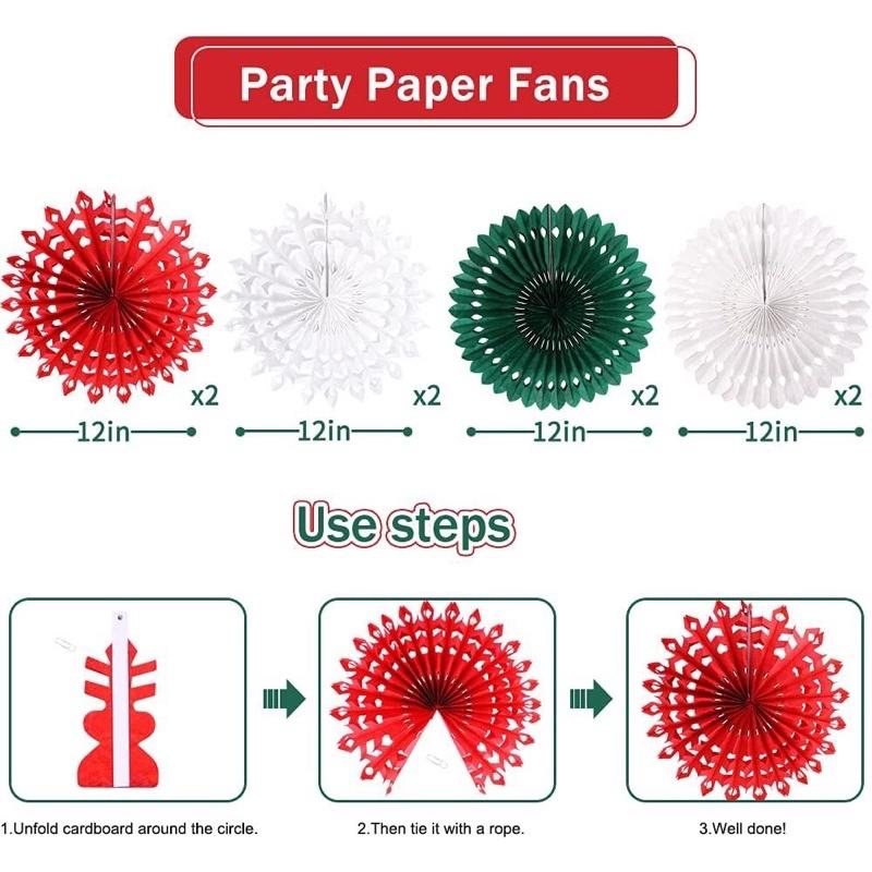 聖誕無紡布拉旗紙扇套裝 聖誕佈置套裝組 聖誕紙扇花 聖誕佈置 聖誕立體佈置 聖誕紙花 聖誕背景佈置 聖誕系列 聖誕蜂窩-細節圖4