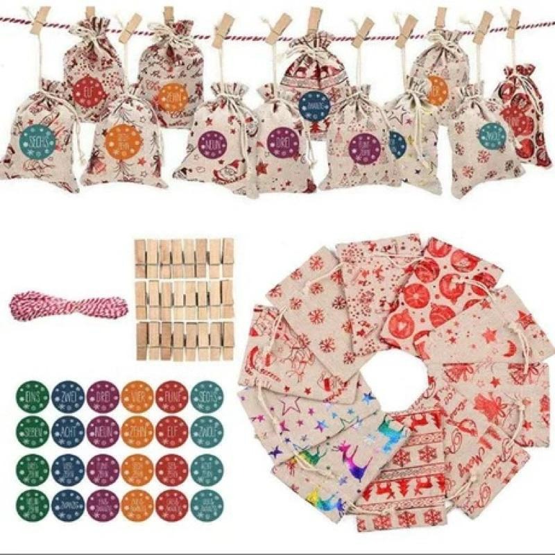 聖誕倒數禮物袋24入 聖誕倒數 聖誕袋 聖誕節 禮物袋 聖誕禮物袋 交換禮物 驚喜袋-細節圖4