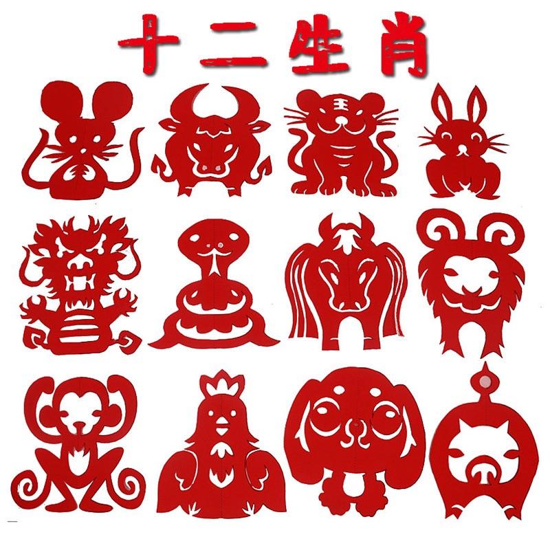 窗花 春節剪紙 剪紙 12生肖 春節勞作 春節窗花 窗花剪紙 生肖剪紙 十二生肖 生肖剪紙-細節圖4