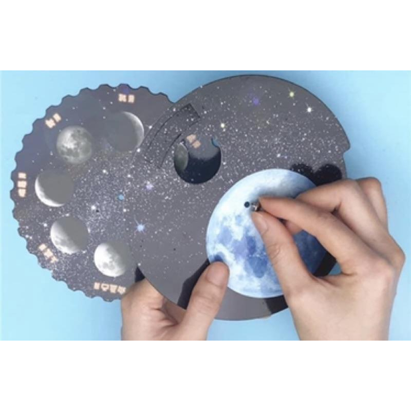 月亮週期轉卡(月亮) 月亮教具 星球 星球 太空系列 星球轉動週期 月亮週期 星球勞作 月球勞作-細節圖4