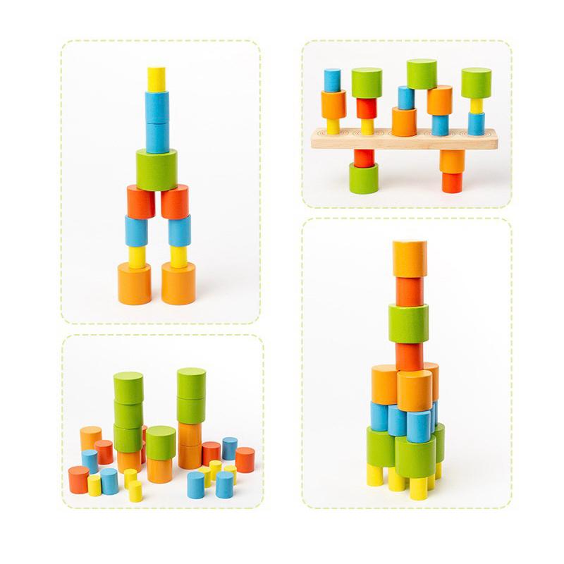 平衡疊疊樂 鍛鍊手腳協調能力 空間思維及平衡練習 平衡桌遊  平衡堆塔圓柱-細節圖2