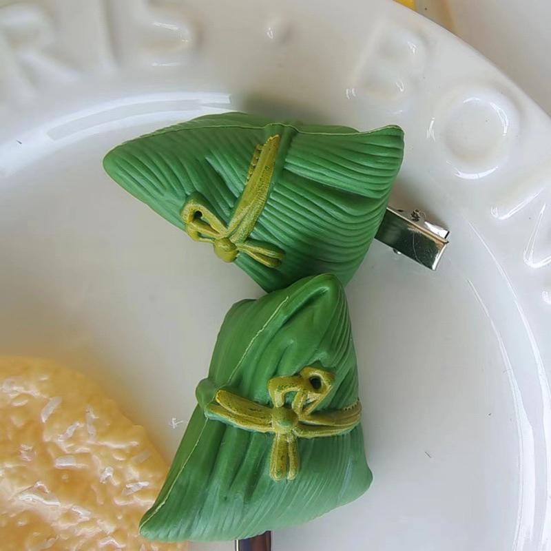 髮夾 粽子髮夾 應景商品 可愛造型髮夾 包中（粽）款髮夾-細節圖3