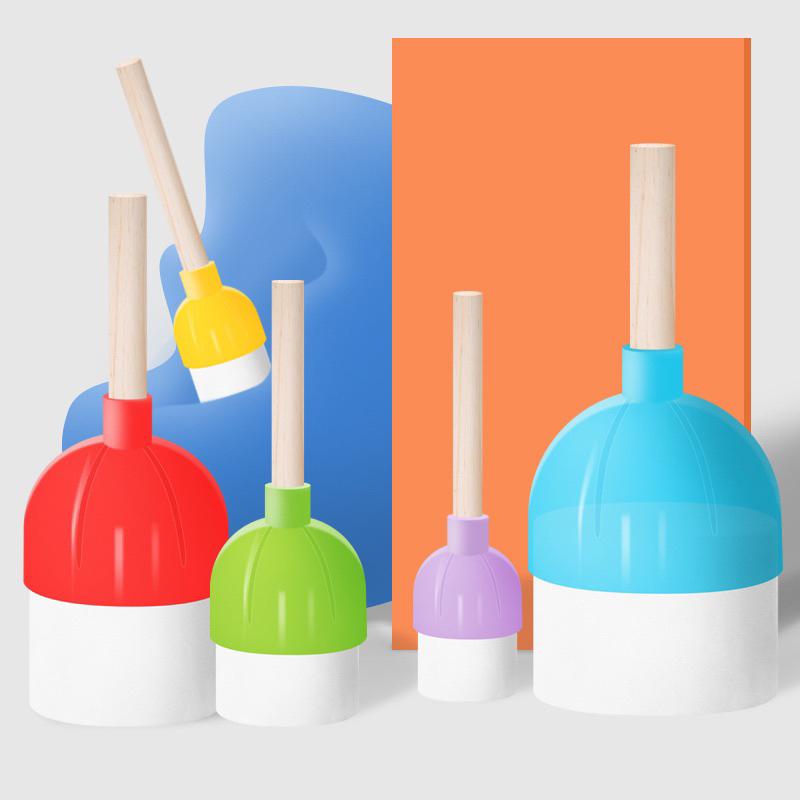 圓形海綿畫刷 （5入組畫刷）圓形海綿印章組 圓形款印章 圓型海面印章-細節圖5