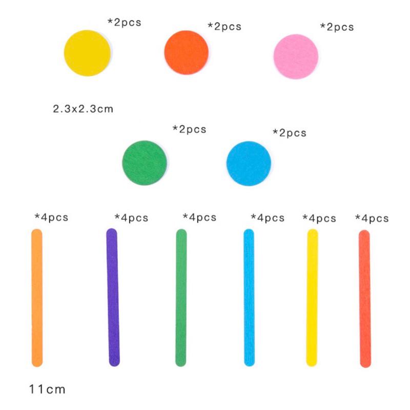 彩虹對應組 蒙特利教學 形狀的建構 棒型組合 形狀桌遊-細節圖2