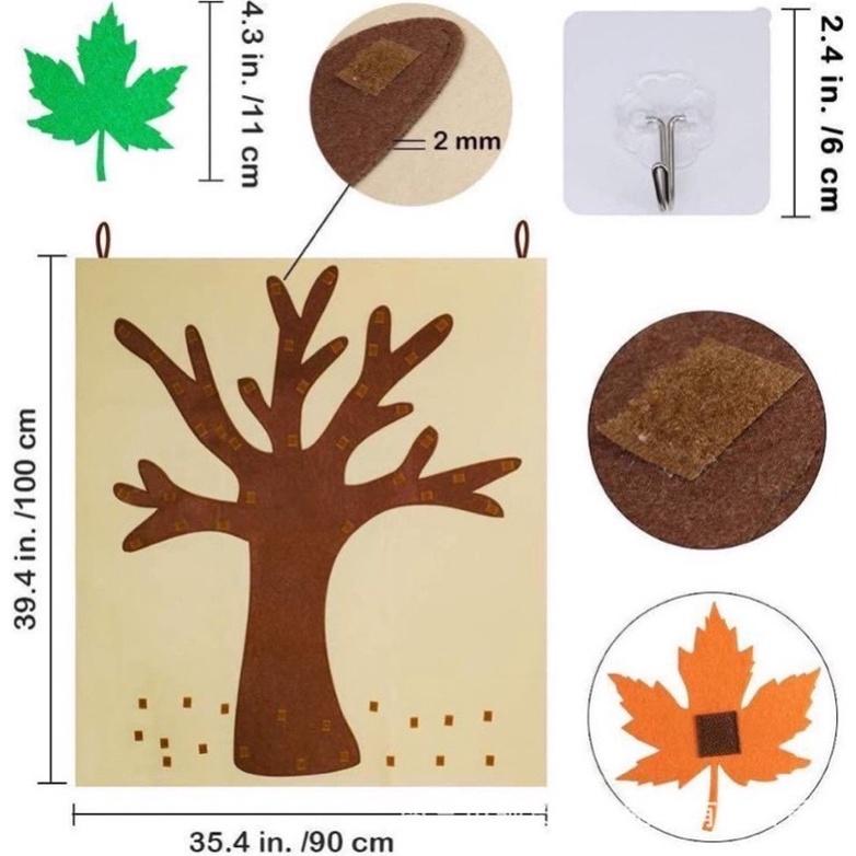 大型楓樹掛布DIY  布織布款大樹葉子款 楓葉 楓葉教材 大樹 大樹教材 樹葉教材 楓葉教育 仿真楓葉 楓葉素材 大樹-細節圖3
