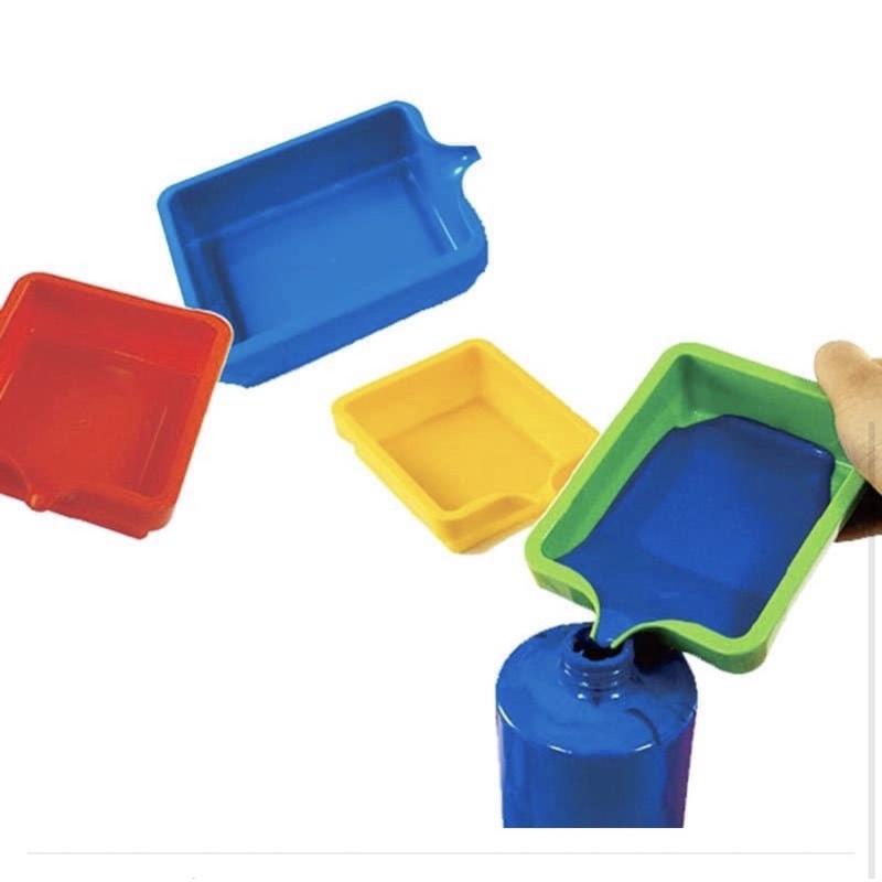 尖嘴顏料盤(4色ㄧ組) 調色盤🎨回收顏料倒回保存 調色盤 尖嘴調色盤 可回收顏料 回收顏料盒盒 顏料盒 調色盤-細節圖2