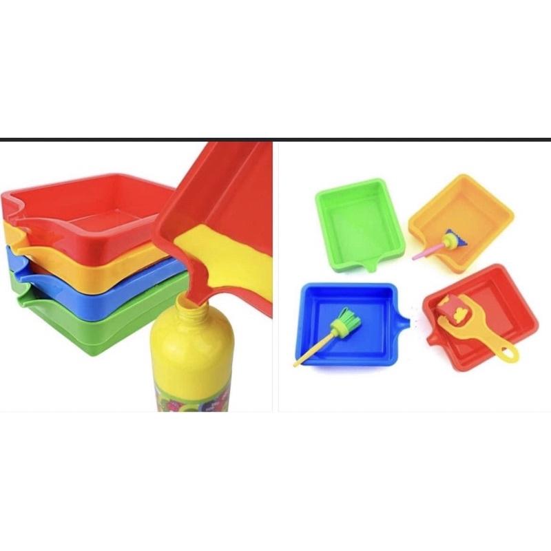 尖嘴顏料盤(4色ㄧ組) 調色盤🎨回收顏料倒回保存 調色盤 尖嘴調色盤 可回收顏料 回收顏料盒盒 顏料盒 調色盤-細節圖3