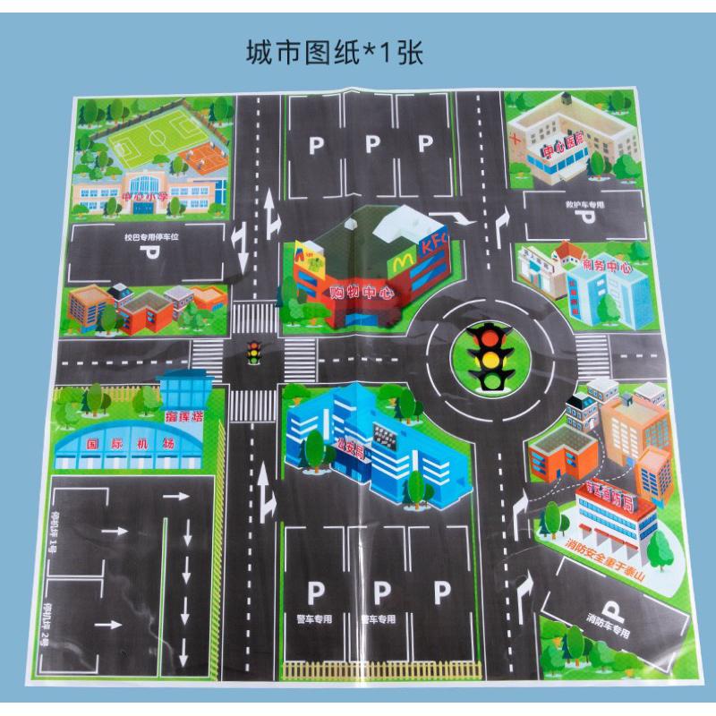 汽車城市停車場景 30件路標  路標道具 交通道具-細節圖2