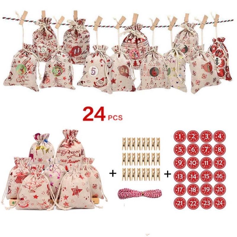 現貨❤️聖誕倒數禮物袋,24入❤️ 聖誕倒數 聖誕袋 聖誕節 禮物袋 聖誕禮物袋 聖誕素材 聖誕倒數-細節圖5