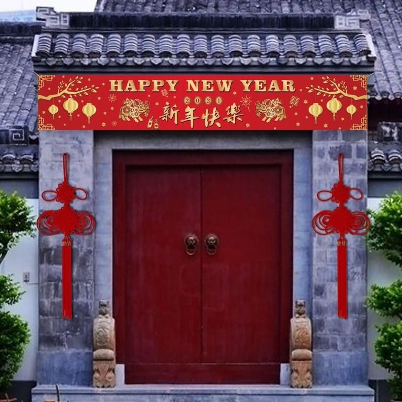 春節橫幅掛布、春節裝飾 春節佈置、春節裝飾掛布、春節橫式掛布、春節裝飾-細節圖2