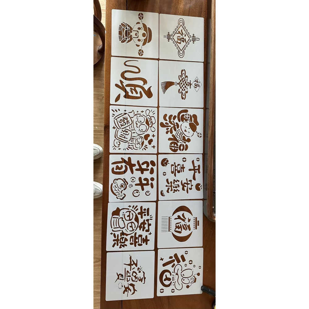 春節拓印模板    塗鴉春聯、拓印模板  手繪模板  春聯塗鴉神器12款各一  元宵模板  元宵-細節圖3