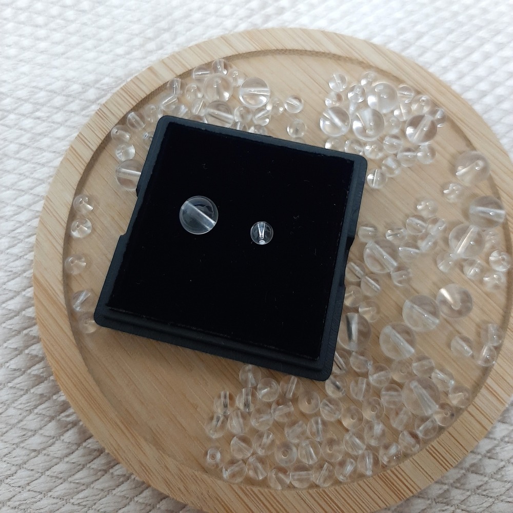 DIY手作區 - 通孔配件 - 精品白水晶圓珠 3-4mm  /  6mm - 串珠 散珠-細節圖2