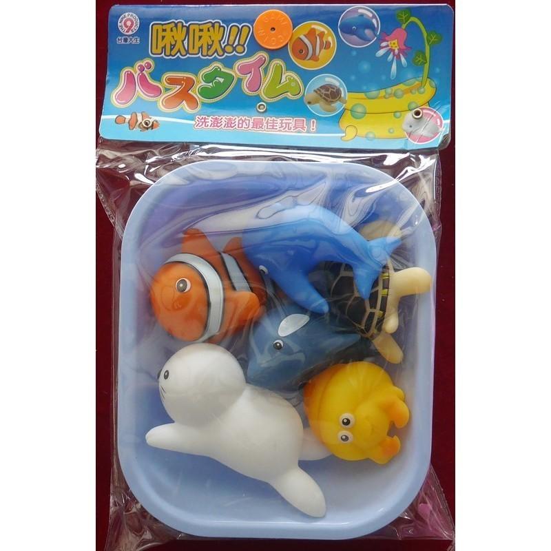 洗澡玩具~海獅.螃蟹.小丑魚.鯊魚.海豚.烏龜啾啾海洋動物+撈魚網-細節圖5