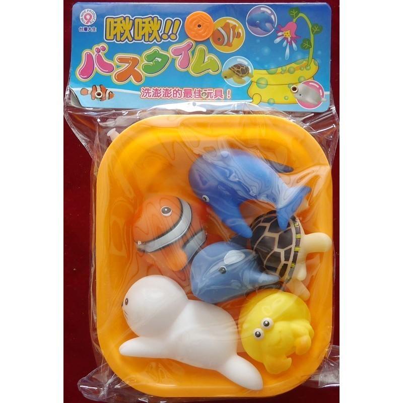 洗澡玩具~海獅.螃蟹.小丑魚.鯊魚.海豚.烏龜啾啾海洋動物+撈魚網-細節圖6