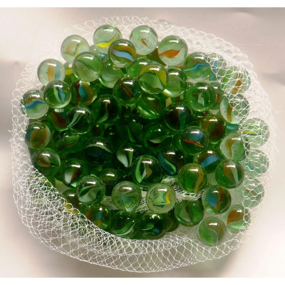 懷舊童玩~16mm玻璃三花球.玻璃珠.貓眼彈珠.白奶花彈珠 ~80入裝-細節圖2