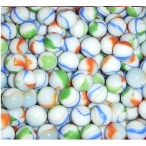 懷舊童玩~16mm玻璃三花球.玻璃珠.貓眼彈珠.白奶花彈珠 ~80入裝-細節圖4