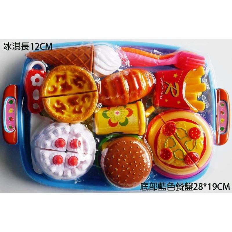 大餐盤下午茶切切樂.家家酒(蛋糕.蛋塔.可樂.麵包.漢堡.薯條.叉子.湯匙 水果蔬菜)特價-細節圖3