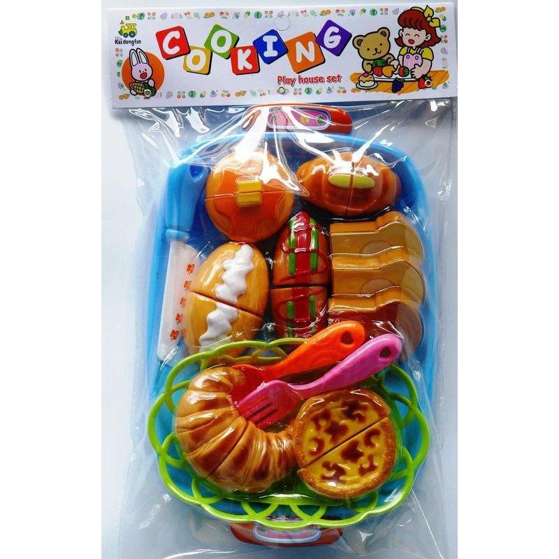 大餐盤下午茶切切樂.家家酒(蛋糕.蛋塔.可樂.麵包.漢堡.薯條.叉子.湯匙 水果蔬菜)特價-細節圖6