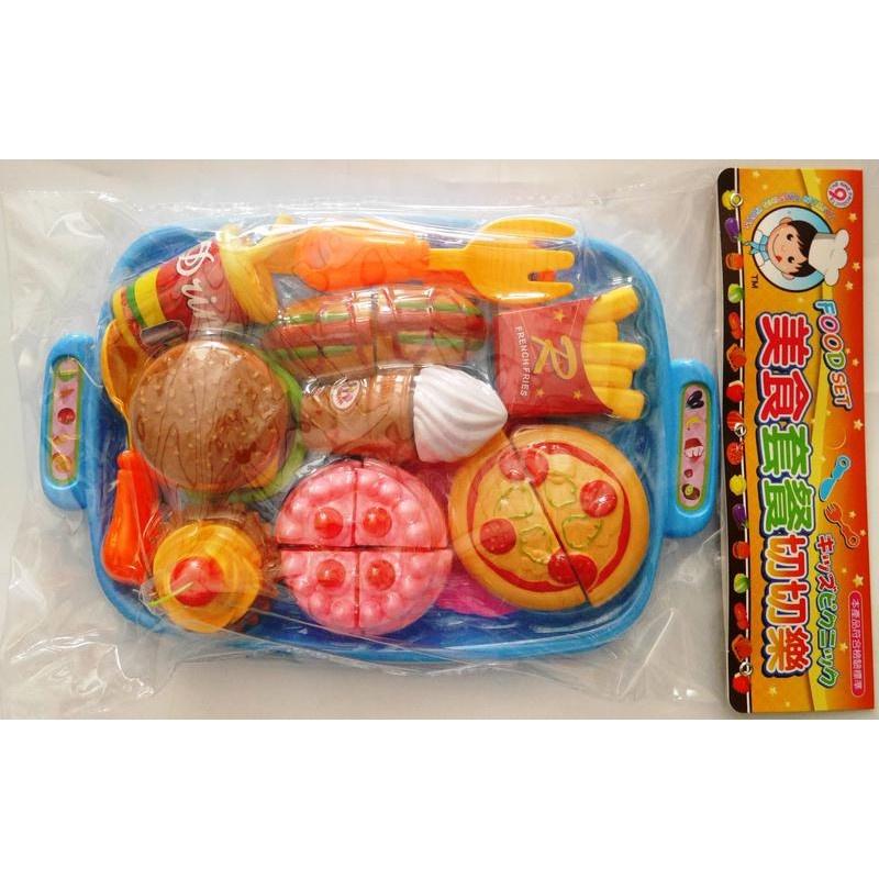 大餐盤下午茶切切樂.家家酒(蛋糕.蛋塔.可樂.麵包.漢堡.薯條.叉子.湯匙 水果蔬菜)特價-細節圖7