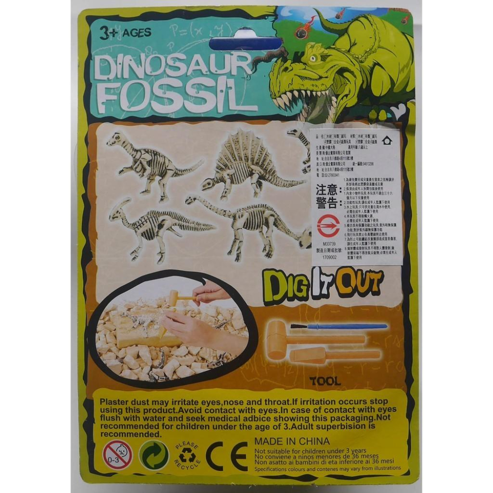 DIY挖掘古代恐龍化石/恐龍蛋/暴龍/劍龍/翼龍/迅猛龍 (附工具)-細節圖6