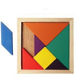 木製兒童益智玩具 彩色七巧板 智力玩具 木質拼圖拼板 腦力開發玩具 教益玩具 拼圖玩具 幾何積木-細節圖3