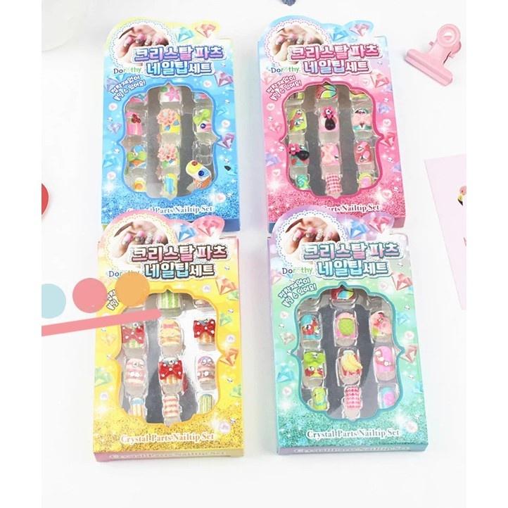 韓版~12入兒童3D立體重覆自粘彩繪指甲貼-細節圖2