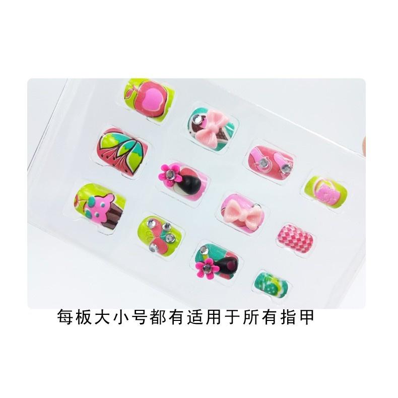 韓版~12入兒童3D立體重覆自粘彩繪指甲貼-細節圖5