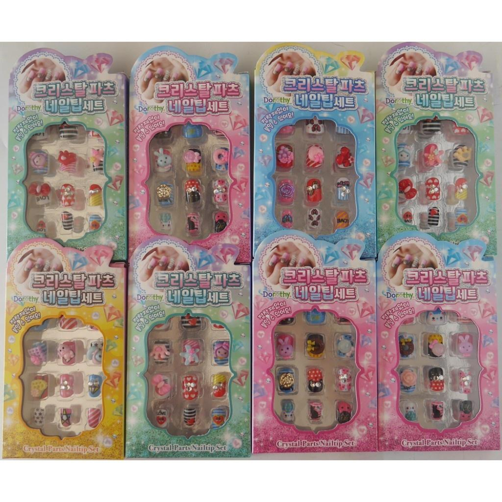 韓版~12入兒童3D立體重覆自粘彩繪指甲貼-細節圖9