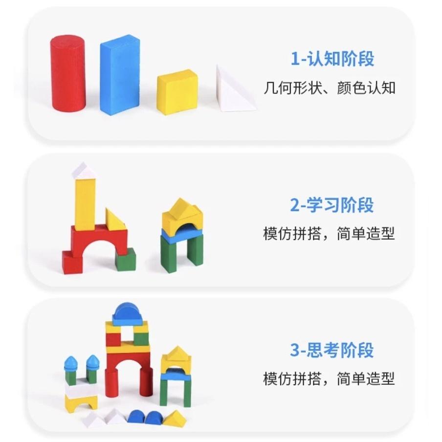 ☆玩具先生☆26pc兒童木製DIY城堡彩虹幾何拼圖積木 益智 教育玩具 蒙特梭利 早教-細節圖4
