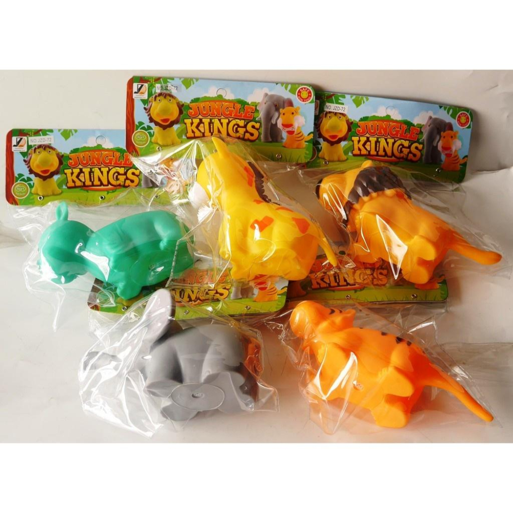 7吋大號森林動物獅子/大象/老虎/犀牛/長頸鹿啾啾洗澡軟膠動物-細節圖6