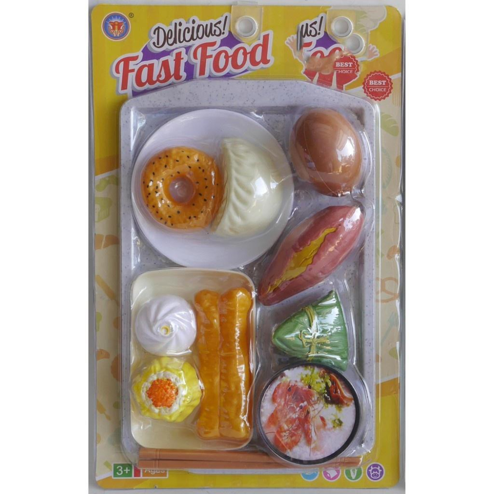 中式早餐燒餅油條.包子.鏝頭.豆漿.肉粽蒸籠切切樂家家酒+盤餐組-細節圖3