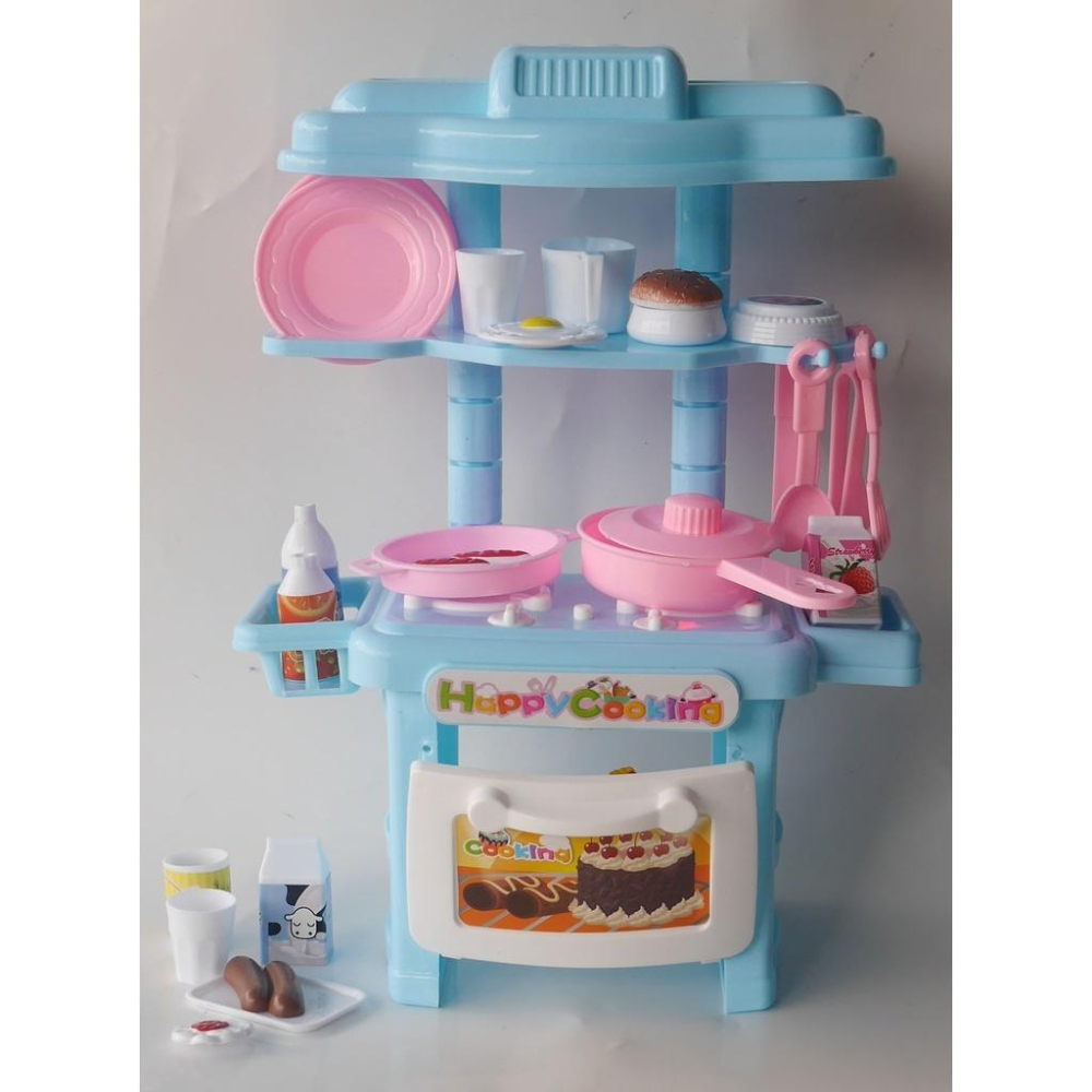 38pcDIY組裝亮燈迷你廚房廚具小餐台家家酒玩具~高30*寬20cm-細節圖8