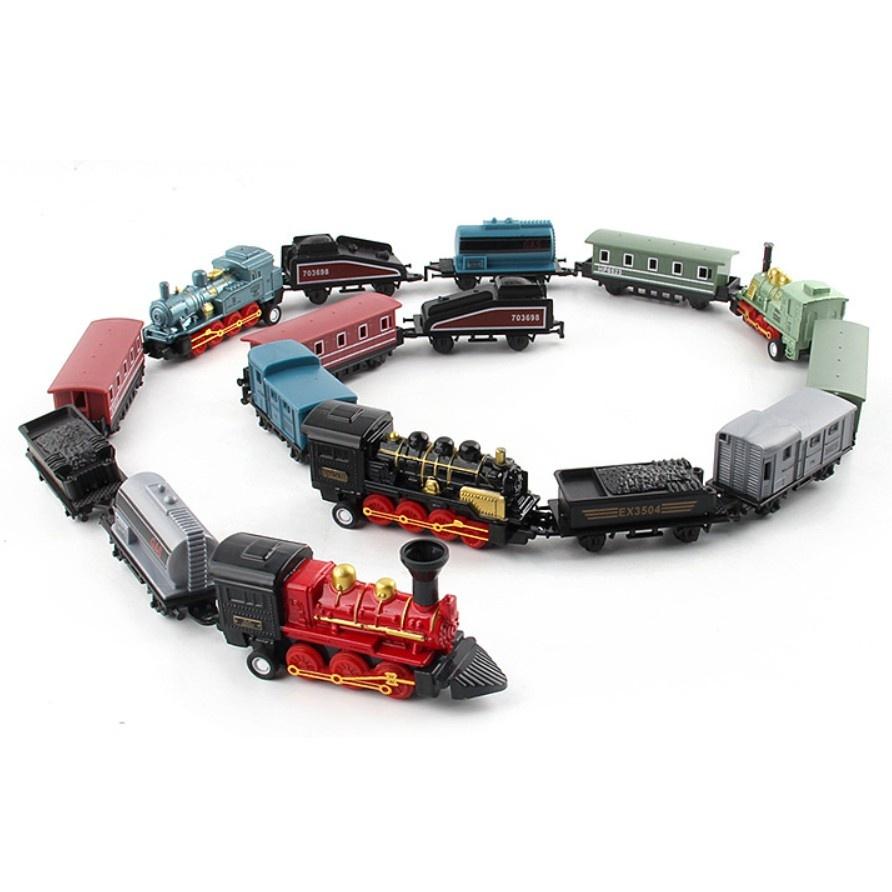 ☆玩具先生☆1:64復古合金迴力6入仿真蒸汽火車.列車組 《1/64蒸汽火車比例》(ST安全玩具)-細節圖7