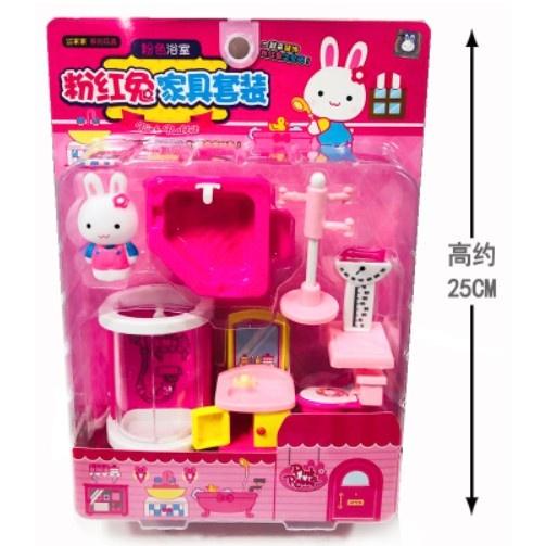 ☆玩具先生☆ 粉紅兔家具/浴室/換衣間/臥室/嬰兒室扮扮酒組 原價199 出清價119-細節圖2