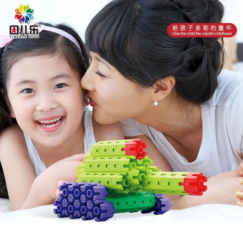 高品質百變六角圓柱圓筒15色彩色大顆粒/積木益智遊戲-細節圖2