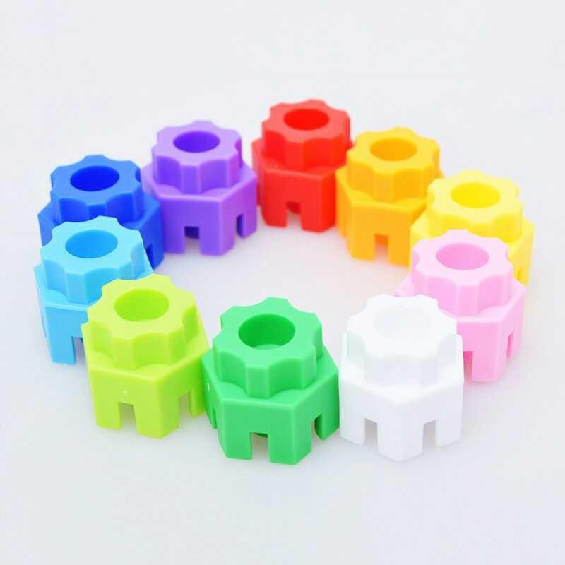 高品質百變六角圓柱圓筒15色彩色大顆粒/積木益智遊戲-細節圖3