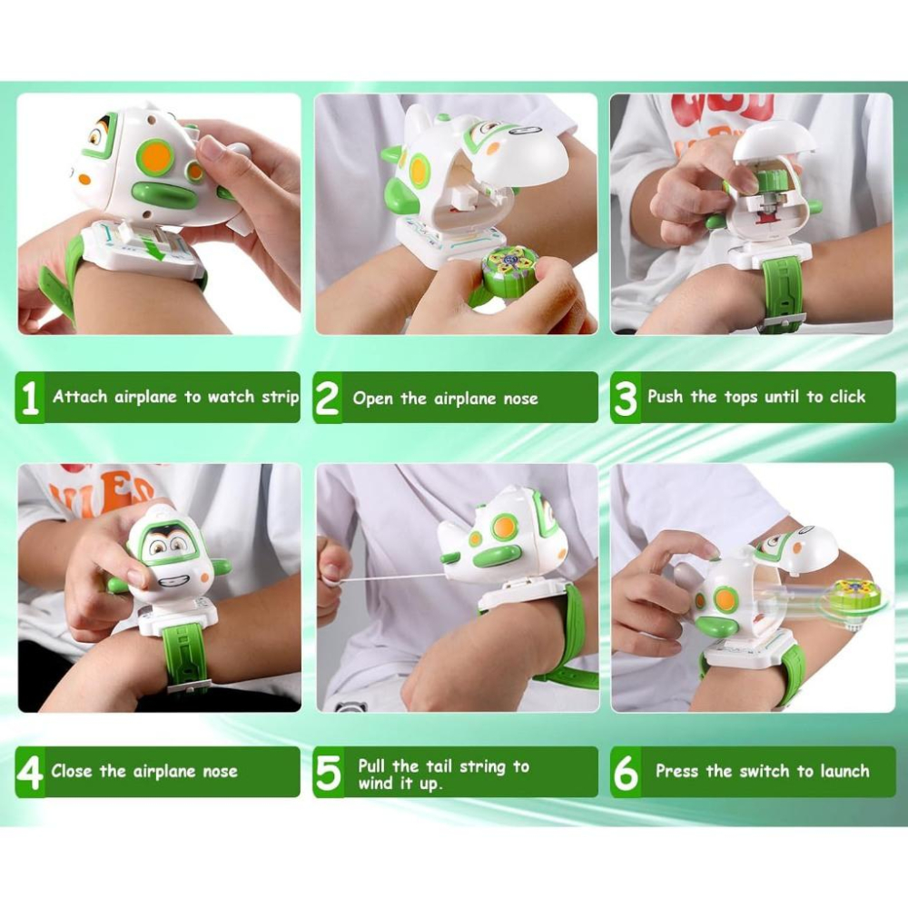 ☆玩具先生☆2合1射彈陀螺直升機/工程車+對戰戰鬥陀螺手錶-細節圖3