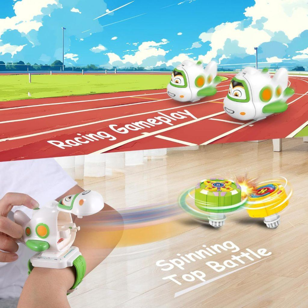 ☆玩具先生☆2合1射彈陀螺直升機/工程車+對戰戰鬥陀螺手錶-細節圖5