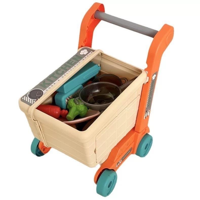 ☆玩具先生☆2合1高品質廚房家家酒+購物車遊戲組-細節圖6