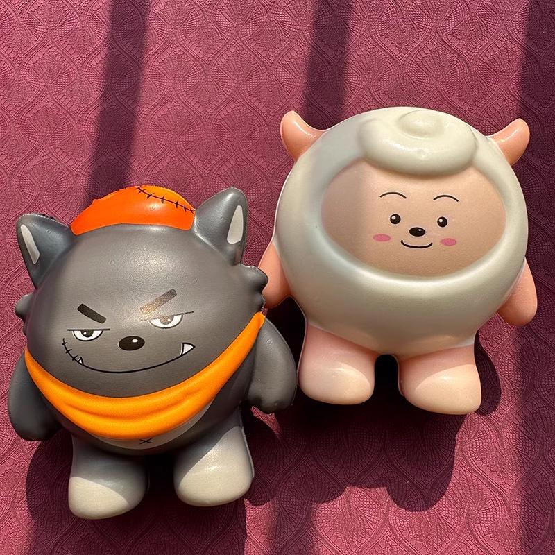 ☆玩具先生☆ 圓仔 蛋仔派對慢回彈公仔 蛋仔 灰太狼   喜羊羊  吾皇貓 舒壓捏捏樂(10cmX 10cm)-細節圖2